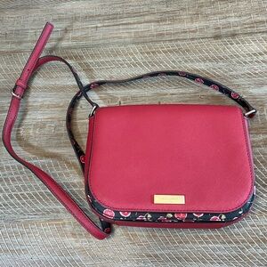 Kate Spade Pink and Black Floral Crossbody Bag